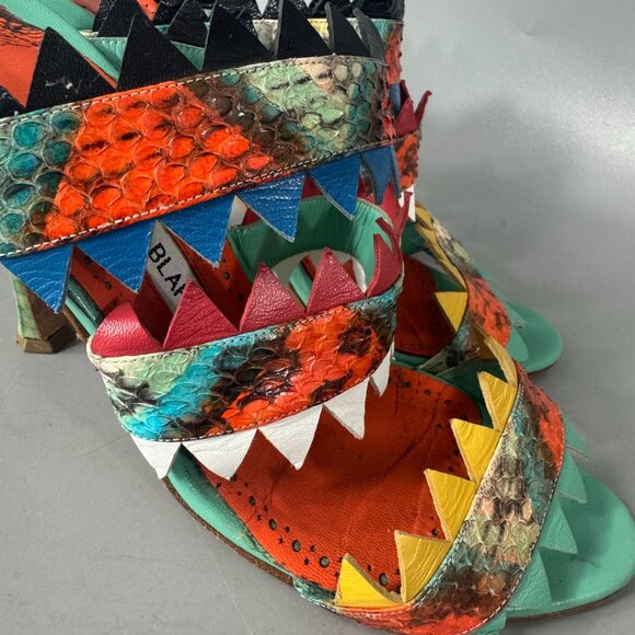 Manolo Blahnik Watersnake Arpege Sandals, Size 37 - Picture 3 of 14